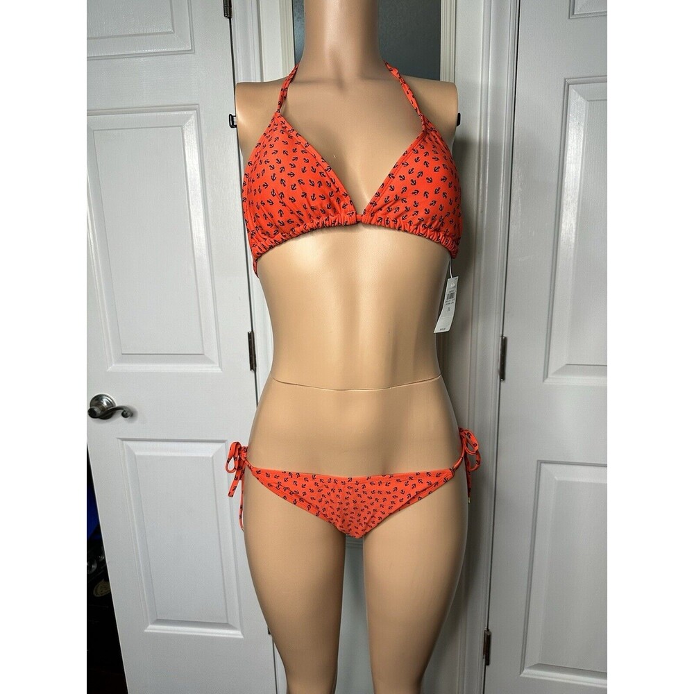 NWT Ann Taylor Orange Bikini With Anchors Medium